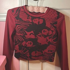 ! Y2k red aesthetic crop top !